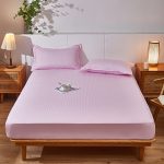 Простыня на резинке розовая (4)